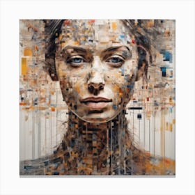 An Abstract Portrait Where Intricate Mathematical Algorithms Canvas Print