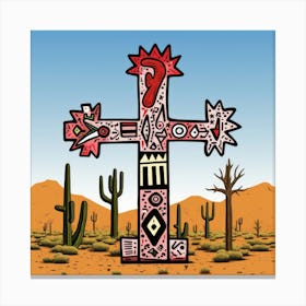 Cross In The Desert Canvas Print