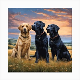 Black Labradors Canvas Print