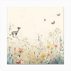 Deer In The Meadow Canvas Print