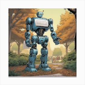 Robots In The Park 1 Canvas Print