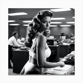 Beautiful Office Girl Canvas Print