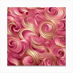 Abstract Pink And Gold Swirls Canvas Print