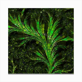 Abstract Green Leaves Canvas Print