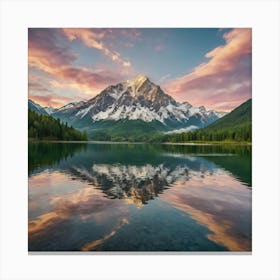 Sunrise At The Alpine Lake Canvas Print