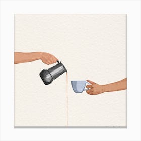 Spilled Coffee Square Canvas Print