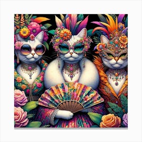 Cat Elegance: The Masquerade Ball Canvas Print