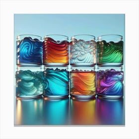 Colorful Liquids In Glasses Canvas Print