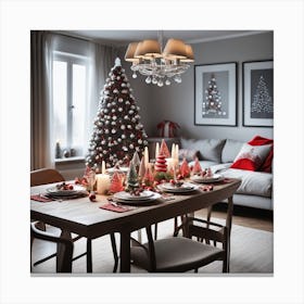 Christmas Dining Room 2 Canvas Print