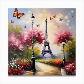 Paris With Butterflies 65 Canvas Print