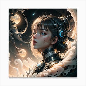 Girl In Space Canvas Print