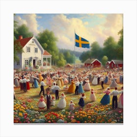 Swedish summer dance 2 Canvas Print