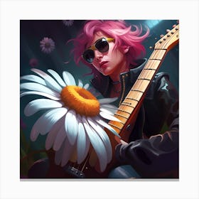 Girl With Pink Hair Canvas Print