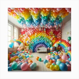 Rainbow Balloons 4 Canvas Print