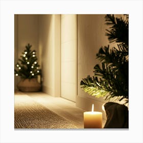 Christmas Tree In The Hallway Canvas Print