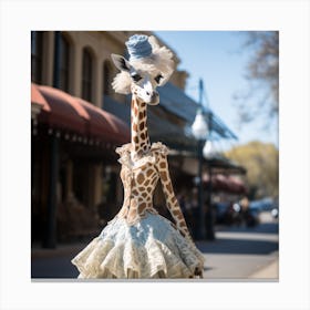 Giraffe In A Dress Canvas Print