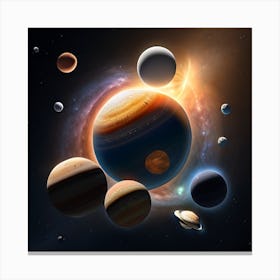 Planets In Space 1 Canvas Print