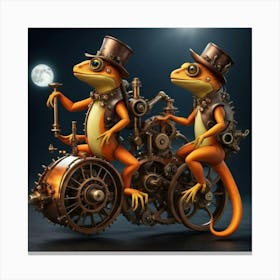 steam punk lizards Canvas Print