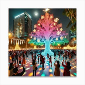 Christmas Tree In Korea Canvas Print