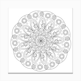 Flowers Mandala Hand Drawing Canvas Print