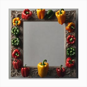 Peppers In A Frame 45 Canvas Print