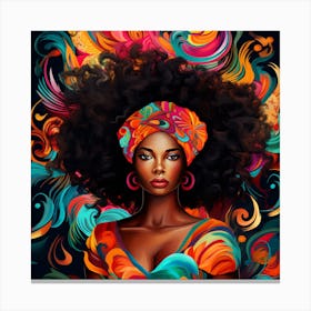 African Woman With Afro 6 Canvas Print