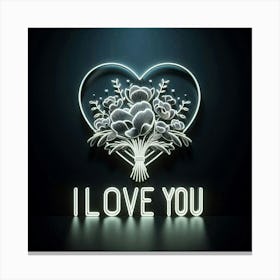 I Love You Neon Sign Canvas Print