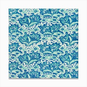 Blue And White Damask 1 Canvas Print