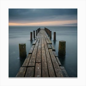 Pier At Dusk 1 Canvas Print