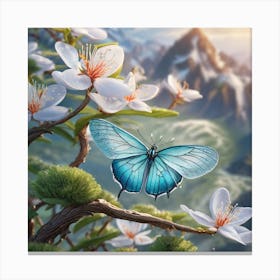 Butterfly In The Mountains Canvas Print