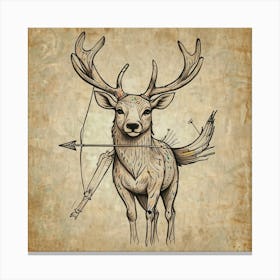 Deer With Bow And Arrow 8 Canvas Print