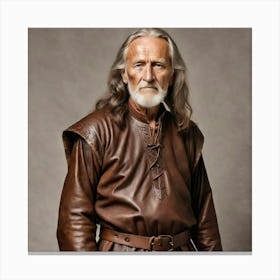 Old Man In Leather Canvas Print