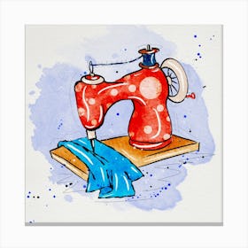 Sewing Machine Watercolor Illustration Canvas Print