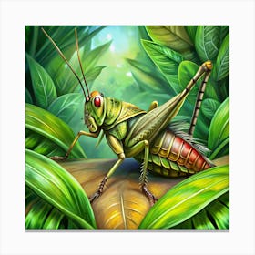 Grasshopper In The Jungle Canvas Print