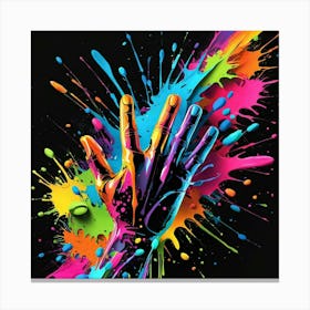 Colorful Hand Painting Canvas Print