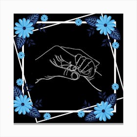 Hand Holding A Flower Happy Mother's Day Canvas Print