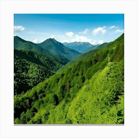 Firefly Emerald Mountain Forests Lush Green Forests Blanketing Mountain Slopes 3 Canvas Print