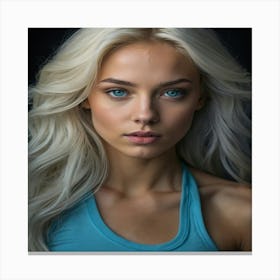 Portrait Of A Beautiful Young Woman Canvas Print