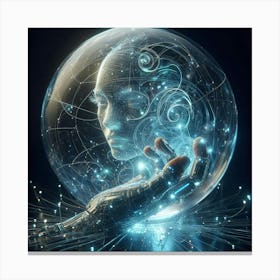 Futuristic Portrait Of A Woman Canvas Print