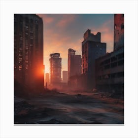 Sunset In The City Canvas Print