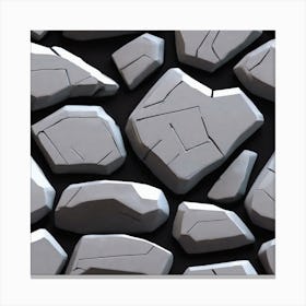 Rocks On A Black Background 3 Canvas Print