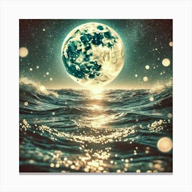 Full Moon Over Ocean 2 Canvas Print