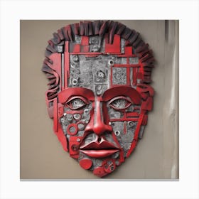 Strange Red Face Wall Art Canvas Print