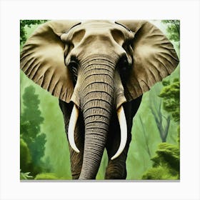 Elephant In The Jungle 1 Canvas Print