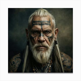 Old Man With Tattoos Canvas Print