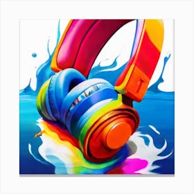 Colorful Headphones Canvas Print