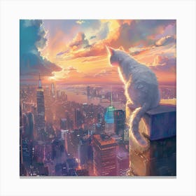 Cat On A Ledge 1 Canvas Print