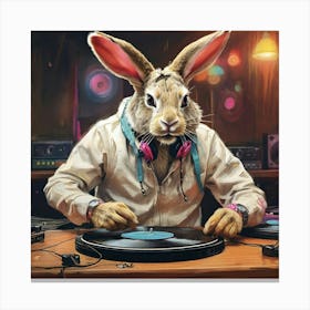 Rabbit Dj 1 Canvas Print