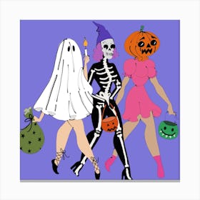 Three Halloween Witches Canvas Print