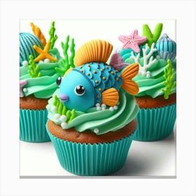 Under The Sea Cupcakes Canvas Print